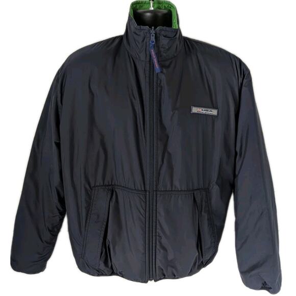 Vintage Polo Sport Reversible Jacket L Navy Green 90s Ralph Lauren USA Flag Rare - Picture 15 of 16